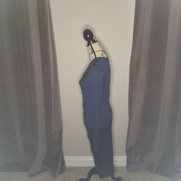 Leith Navy, Ruched, Midi Dress - Picture 5 of 11